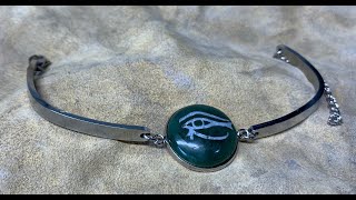 Making a Bracelet of the Left Eye of Horus on Jade