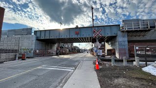 Wallace Ave Crossing Southbound Go. Barry Line Engine #565 Cab #302