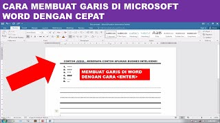 cara membuat garis di microsoft word dengan cepat