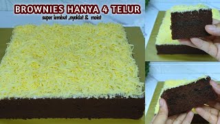 NYOKLAT‼️BROWNIES KUKUS 4 TELUR LEMBUT DAN  MOIST - BAHAN EKONOMIS RASANYA JUARA