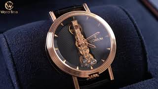 Corum Archive Round Golden Bridge 113.247.55/0001 FN15 Limited Editon 37/75 World Time Watch Luxury