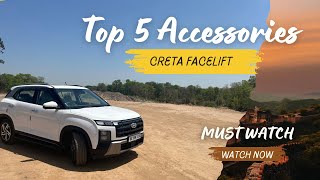 Top 5 Accessories for Creta Facelift SX(O)!! - Mist buy!!🫡💯