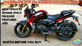 TVS APACHE RTR 200 4V RACE EDITION 2.0 ABS | MILEAGE | UPDATES