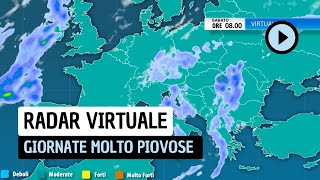 Radar Virtuale: entro domenica ancora tanta pioggia