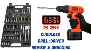 Black & Decker Cordless Drill/Driver 12 Volt With 50 Accessories Kit | Unboxing and Review