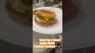 🥓😍PERFECT & Easy Bacon Egg & Cheese Breakfast on English Muffin #shorts #breakfastsandwich #bacon