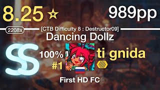 💝8.25⭐ti gnida | ZYTOKINE - Dancing Dollz [CTB Difficulty 8 : Destructor09] +HD #1 988pp SS