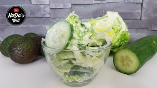 Avocado Gurken Salat mit Feta Käse Rezept | Der Perfekte Salat zum Mittagessen | Gemischter Salat