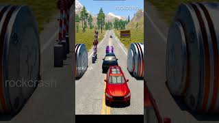 cars vs bollard barrier crash Beamngdrive  #crashdrive #crashtest #beamng