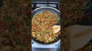 High Protein Crispy Sweet and Sour Chicken Fried Rice! #recipe #shorts #foodie #fitness #friedrice