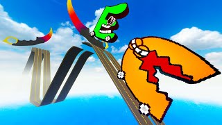 Rainbow Friends Alphabet Lore A-Z Cars vs Challenge Wave Bridge | Teardown