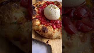 Tomato Bruschetta + Burrata Pizza 🍅🌿 recipe #fyp #pizza #cheese #tasty #asmr