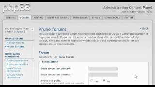 PHPBB3 - How to prune forums in phpBB