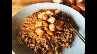 Romige Stroganoff met kip en paddenstoelen