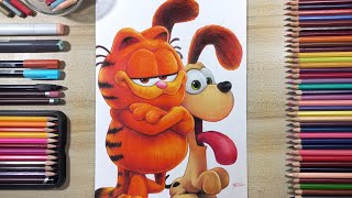 Drawing Garfield & Odie (The Garfield Movie) | Fame Art