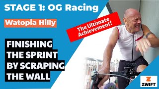 STAGE 1: OG Racing — Watopia Hilly (Zwift Race) - Finishing the Sprint by Scraping the Wall