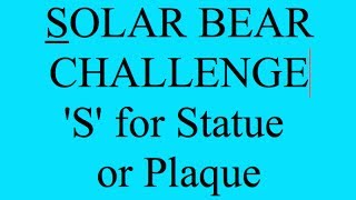 SBC #1- S for Statue or Plaque