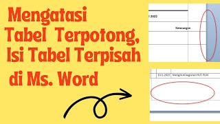 Cara Mengatasi Tabel Ms. Word Terpotong Halaman