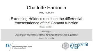 Charlotte Hardouin-Extending Hölder's result on the differential transcendence of the Gamma function