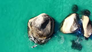 Aerial view of Lions Head, Table Mountain and Clifton Beach Cape Town 4K