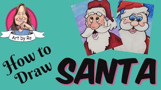 How to Draw Santa with Markers (step by step)