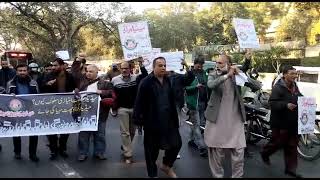 Gohar Rasheed Butt & Media Workers Organization Protest for their rights Against Punjab Government