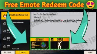 Free Emote And Green Balloon Tokens Redeem Code Today || Free Fire New Redeem Code Today ||