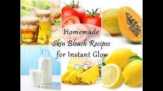 Homemade skin bleach recipe for instant glow / beauty tips in hindi urdu