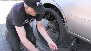 Bicycle Wheel On Car