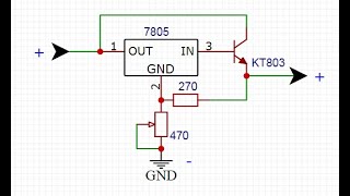 Регулятор напряжения на стабилизаторе L7805 для зарядного