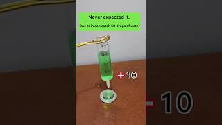 How much water can a coin catch #shorts #experimentvideo #diy #tryit #stemeducation #amazing #fun