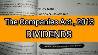 The Companies Act 2013 - Dividends revision , CMA Final