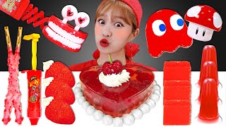 💘빨강 음식 먹방!!💘 RED FOOD Mukbang JiniYum 지니얌 먹방