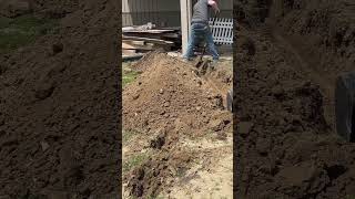 Harbor freight backhoe day!  Digging a trench!