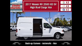 Used 2017 Nissan NV Cargo 2500 HD SV High Roof Van for Sale in San Diego