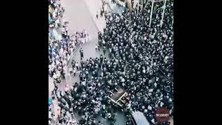 Drone footage from the funeral from the Skvere Rabbi daughter Tziporah Goldman  September 3rd 2022