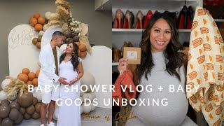 Baby Shower Vlog + Baby Goods Unboxing