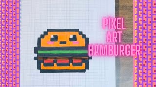 Pixel art idea✍️ How to draw pixel art / How to draw pixel hamburger 🍔