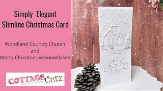 Simply Elegant Christmas Card Featuring Woodland Country Church