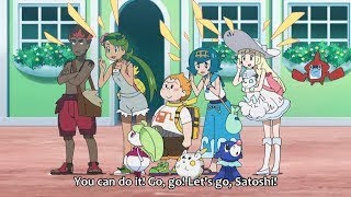 Lillie, Mallow, and Lana Cheer For Ash! Pokemon Sun & Moon Anime Episode 65 [English Subbed]