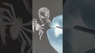 Drawing Spider-Man | Fully in NEGATIVE#shorts #spiderman