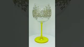 Maturi Hand Painted Gin Glass in Gold