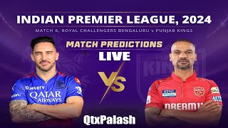 🔴 IPL 2024 RCB Vs PBKS T20 Prediction Match-06 - Cricket Game Live - QtxPalash