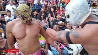 MÁSCARA PERDIDA II, TENOCH Y BLACK DUKU VS HIJO DEL ANGEL, MENFIZ Y LEGENDARIO JR