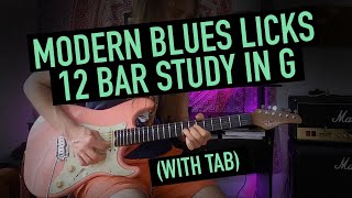 Modern Blues Licks in G - 12 Bar Study with Tab