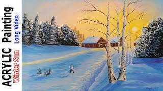 MANZARA, KIŞ RESMİ | Resim Nasıl Yapılır, Çizilir, Boyanır | Winter Landscape Painting #ResimSevgisi