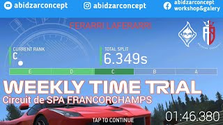 FERARRI LAFERARRI | WEEKLY TIME TRIAL | CIRCUIT DE SPA FRANCORCHAMPS | REAL RACING 3