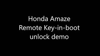 Honda Amaze Keyless Remote in boot automatic unlock demo