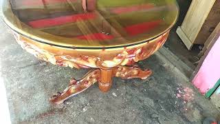 Wooden round dining table design | Lakhdi ka dining table design | Amazing dining design