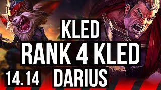 KLED vs DARIUS (TOP) | Rank 4 Kled, 6 solo kills, Godlike, 500+ games | TR Challenger | 14.14